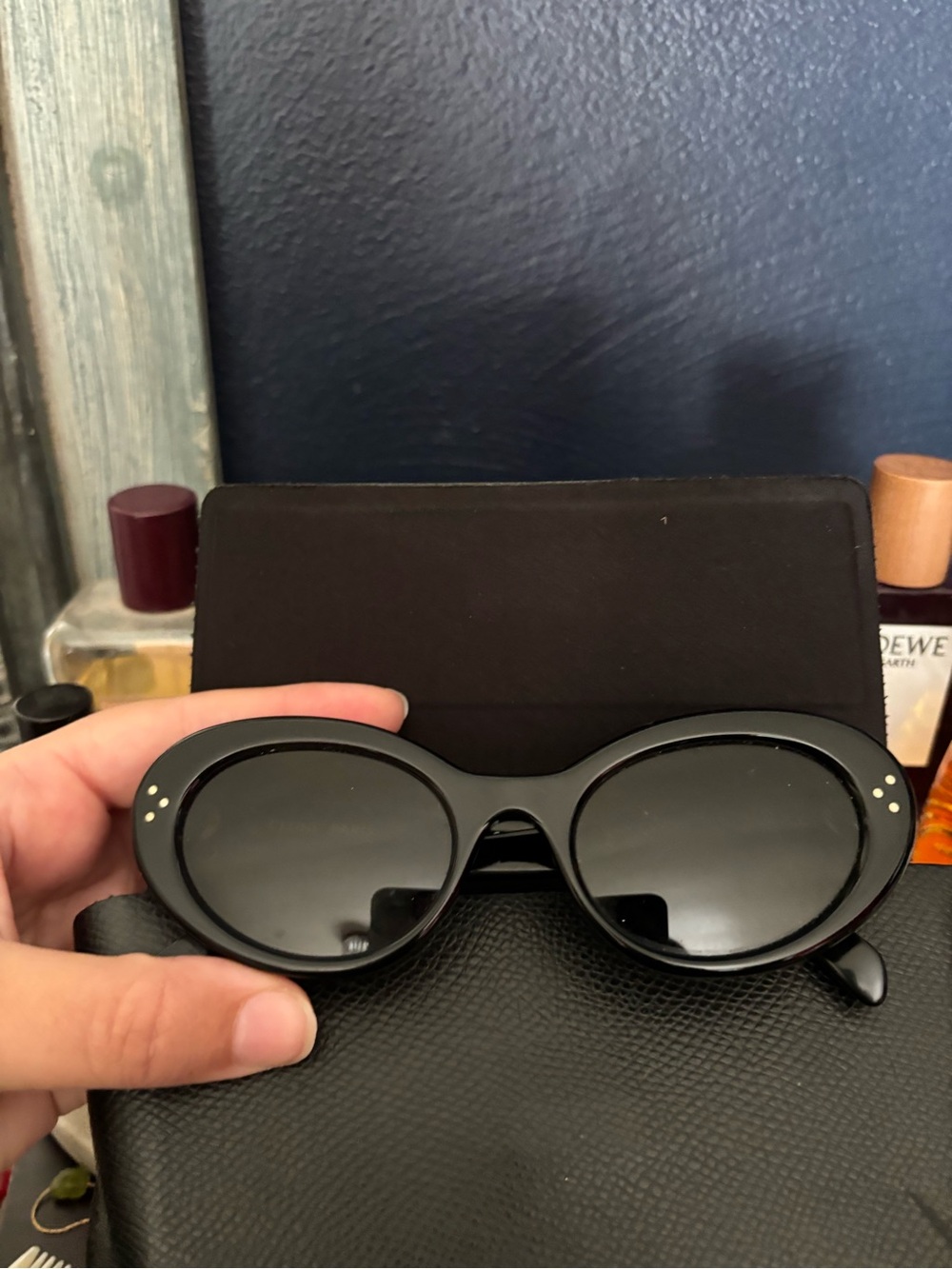 Celine Black Cat Eye / Oval Women's Sunglasses